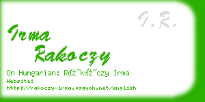 irma rakoczy business card